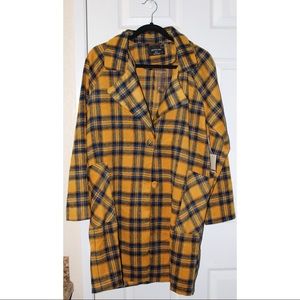 Plaid mustard yellow oversized coat